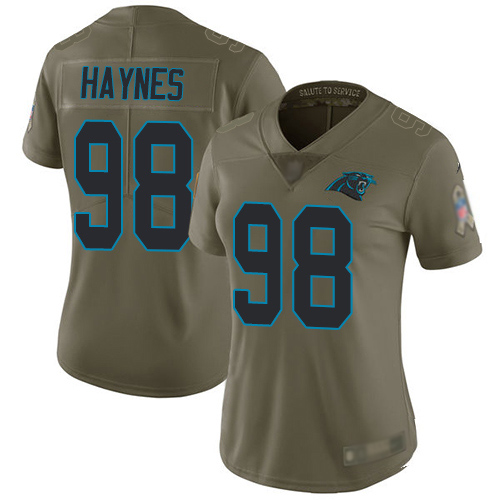 Carolina Panthers Limited Olive Women Marquis Haynes Jersey NFL Football #98 2017 Salute to Service